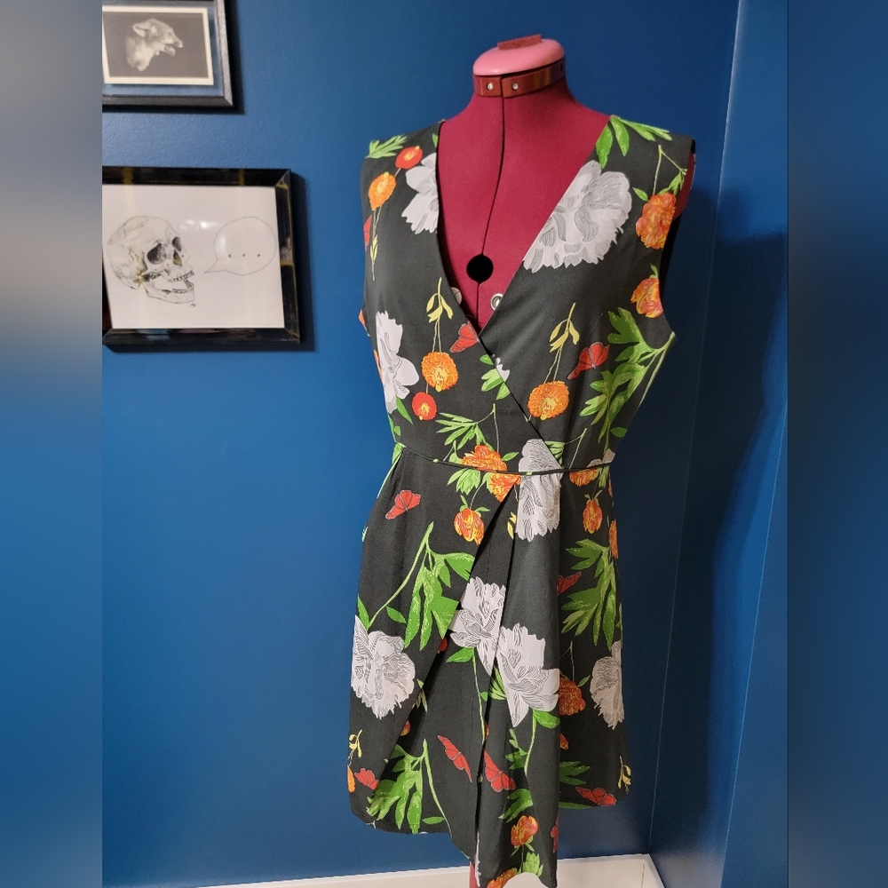 Camilla Black Floral Midi Dress